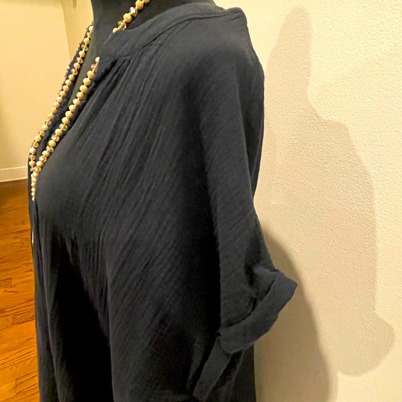 🎀 NEW Zenana Black V-Neck Raw Edge Dress with Pockets Size 2X - Picture 4 of 6